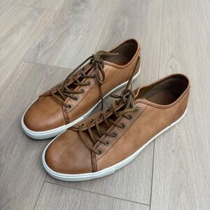 HH Frye Ludlow Low Top Cognac Leather Sneakers Mens 14 3480449-COG